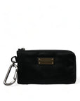 Dolce & Gabbana Elite Black Nylon & Leather Pouch with Logo Detail