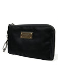 Dolce & Gabbana Elite Black Nylon & Leather Pouch with Logo Detail