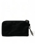 Dolce & Gabbana Elite Black Nylon & Leather Pouch with Logo Detail