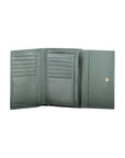 Coccinelle Elegant Green Leather Wallet with Multiple Compartments