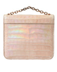 Balenciaga Elegant Mini Chain Beige Clutch for Evening Elegance