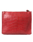 Balenciaga Exotic Red Alligator Leather Clutch