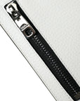 Dolce & Gabbana White Calf Leather Lanyard Logo Card Holder Wallet