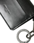 Dolce & Gabbana Black Leather Bifold Logo Card Holder Keyring Wallet