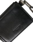 Dolce & Gabbana Black Leather Zip Logo Keyring Coin Purse Keyring Wallet