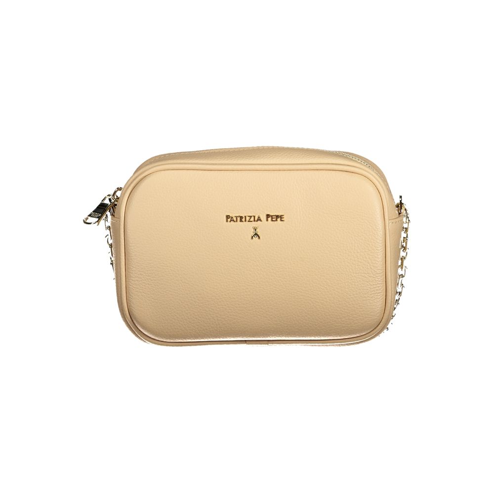 patrizia-pepe-beige-leather-handbag-front