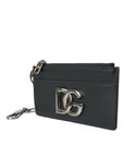 Dolce & Gabbana - Black Calfskin Leather Card Holder Wallet