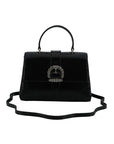 Jimmy Choo Lizard-Embossed Leather Shoulder Bag - Black