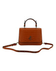 Jimmy Choo Croc-Embossed Leather Bag - Amber Orange