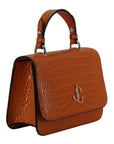 Jimmy Choo Croc-Embossed Leather Bag - Amber Orange