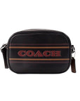 COACH Jamie Mini - Black Leather Stripe Camera Bag