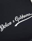 Dolce & Gabbana - Sleek Black Neoprene cosmetic bag with Calfskin Details