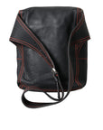 Prada - Black Leather Vintage Daino Dual-Wear Backpack