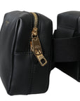 Dolce & Gabbana - Black Leather Double Waist Belt Bag