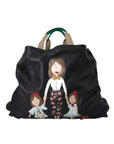 Dolce & Gabbana - Elegant Black Leather Family Patch Tote