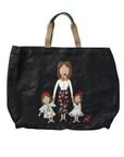 Dolce & Gabbana - Elegant Black Leather Family Patch Tote