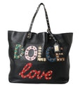 Dolce & Gabbana - Black BEATRICE Leather Shopping Tote