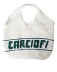 Dolce & Gabbana - Cotton Logo Knitted Tote in White & Green