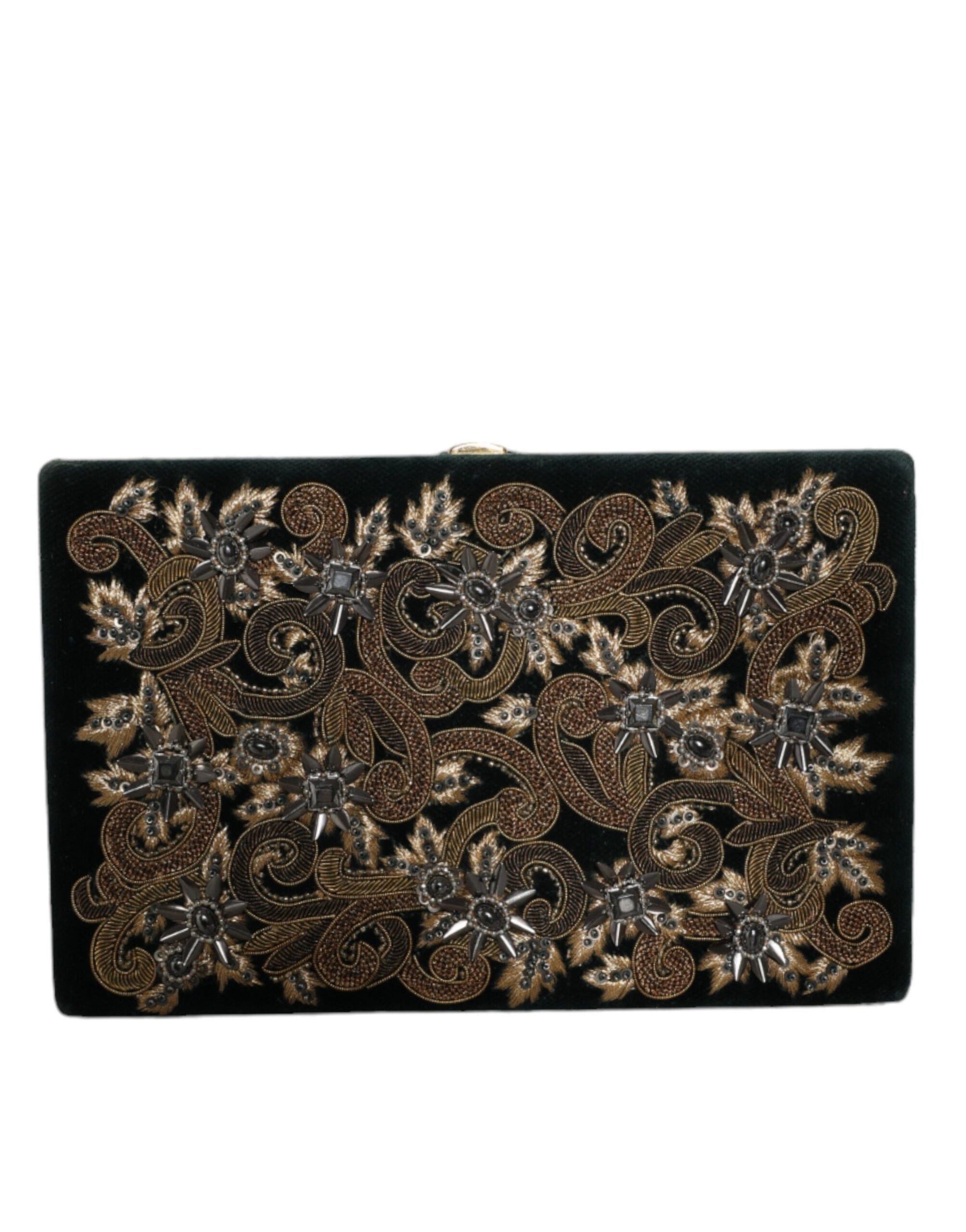 dolce-gabbana-black-velvet-clutch-front-view