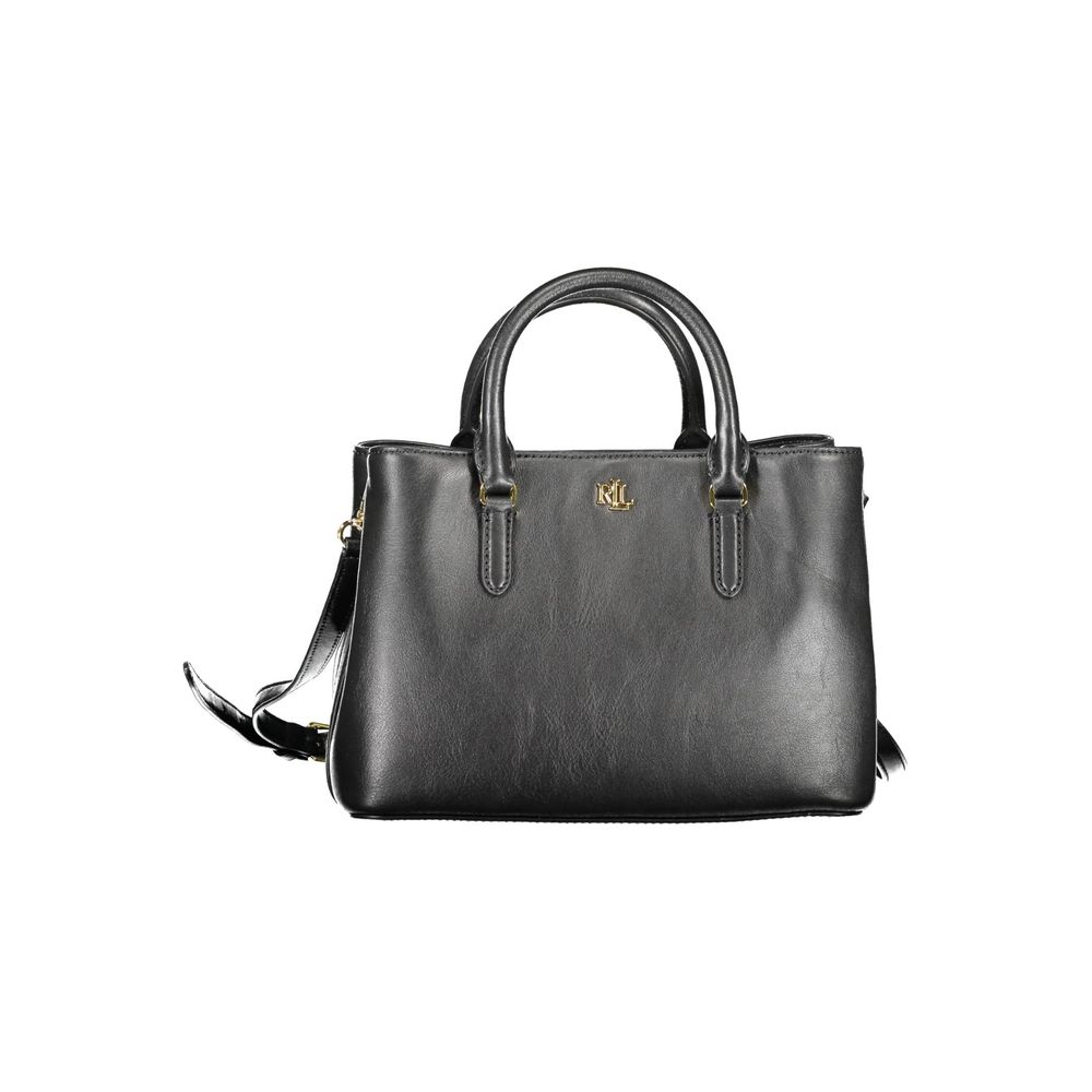 ralph-lauren-black-leather-handbag-front-view