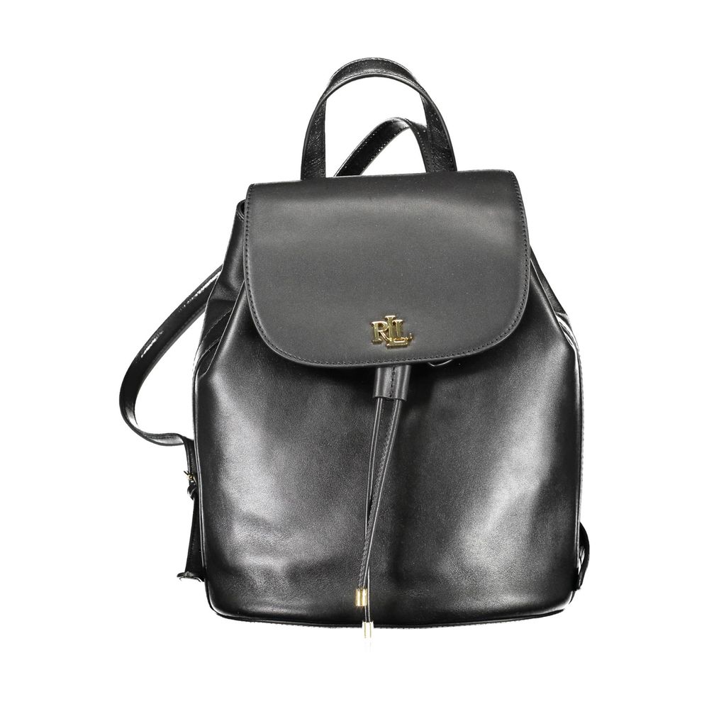 ralph-lauren-black-leather-backpack-front