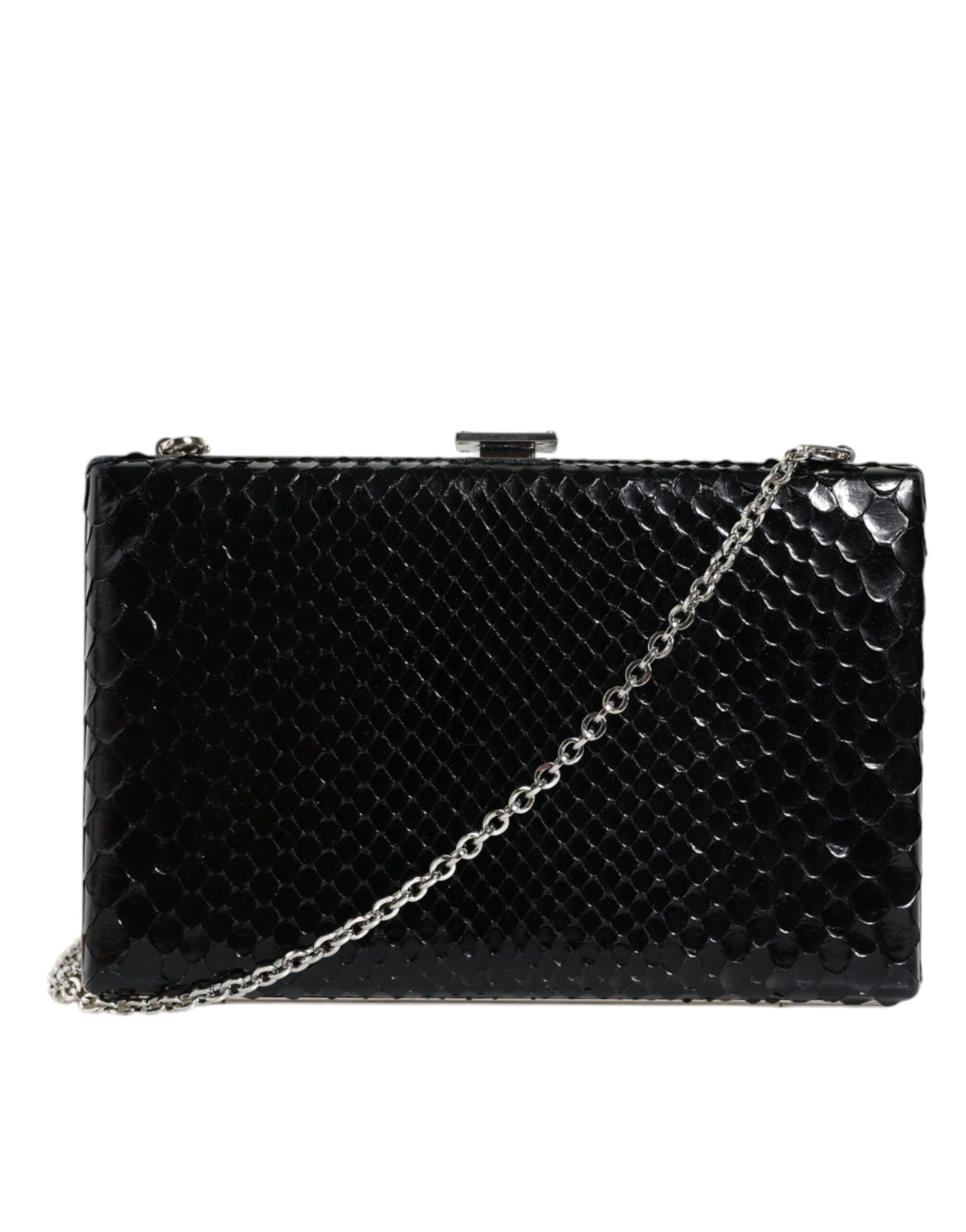 dolce-gabbana-black-python-clutch-front-view