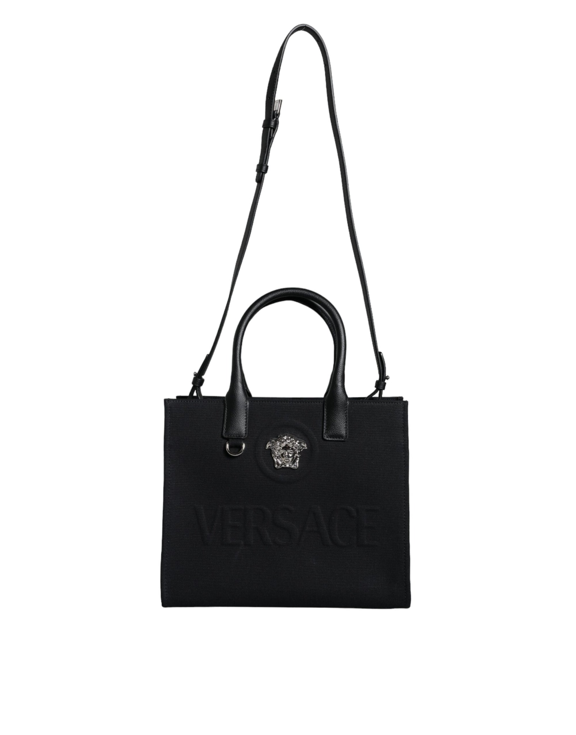 versace-black-canvas-leather-tote-bag