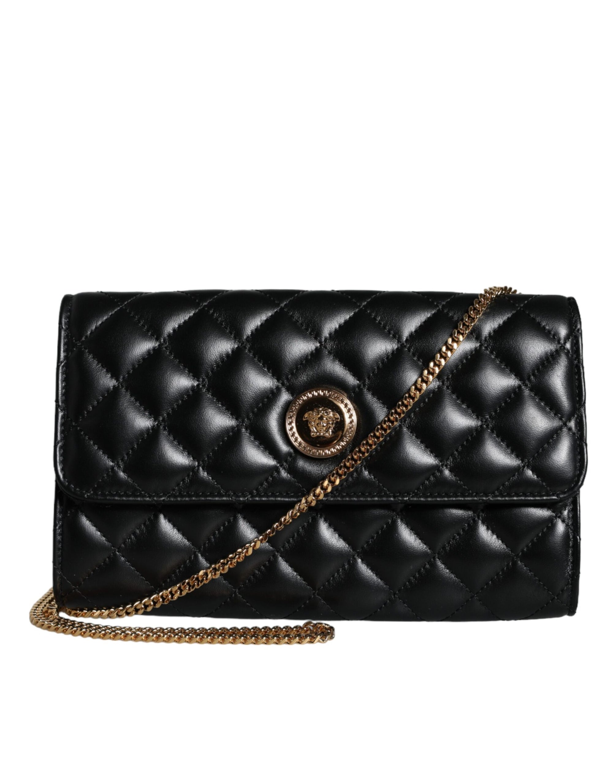 versace-black-quilted-leather-crossbody-front-view