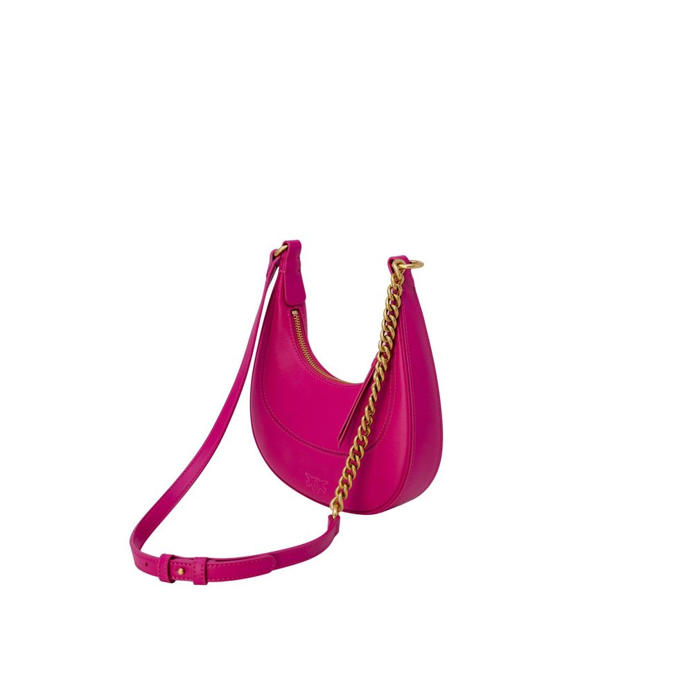 pinko-pink-leather-shoulder-bag-back-view