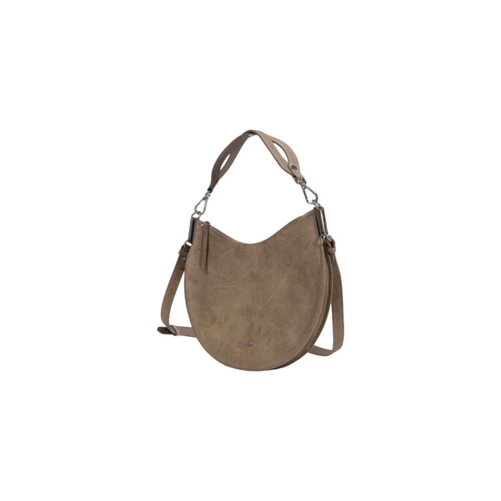 coccinelle-gray-suede-handbag-front-view