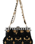 Dolce & Gabbana - Black Tassel Gold Baroque Crystal Clutch