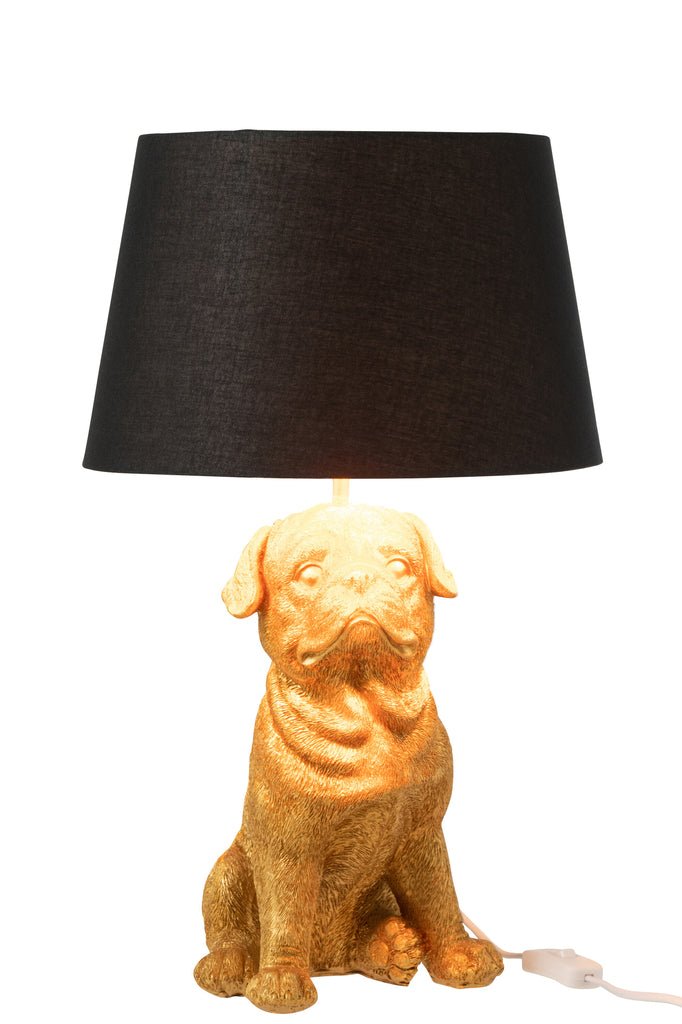Goudkleurige-Hond-Tafellamp