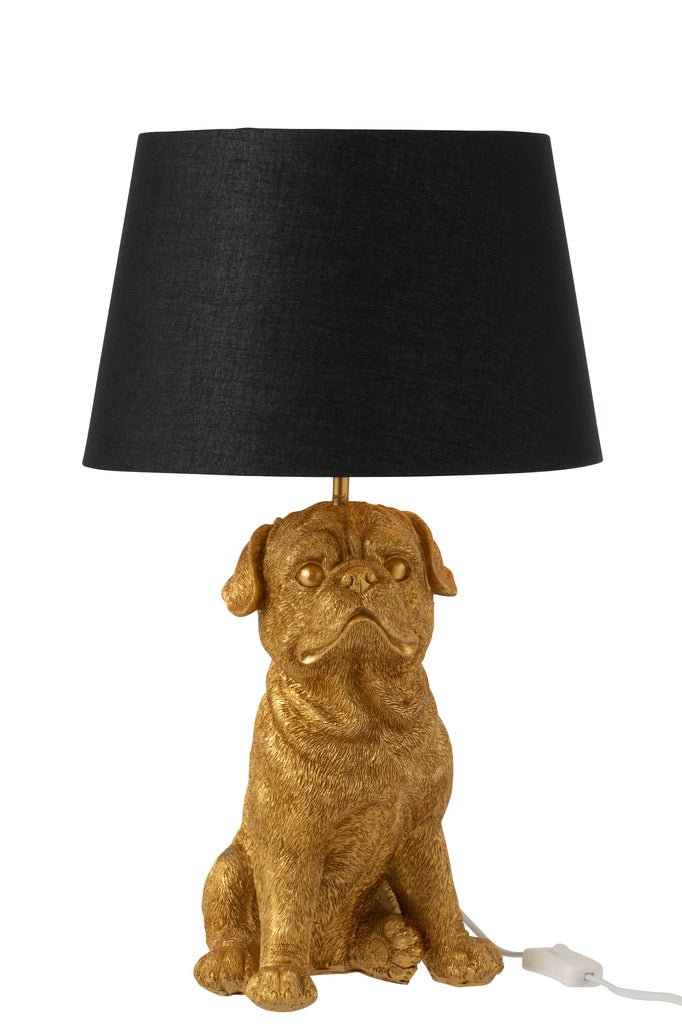 Moderne-Tafellamp-Zittende-Hond-Goud
