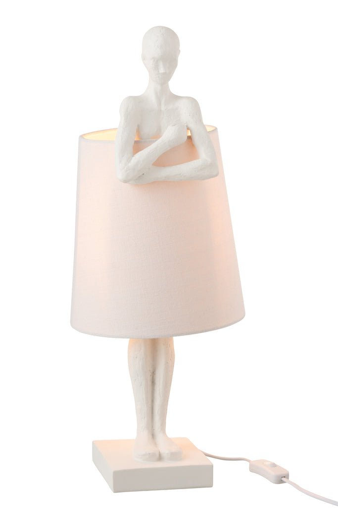 Elegant-Wit-Porselein-Lamp