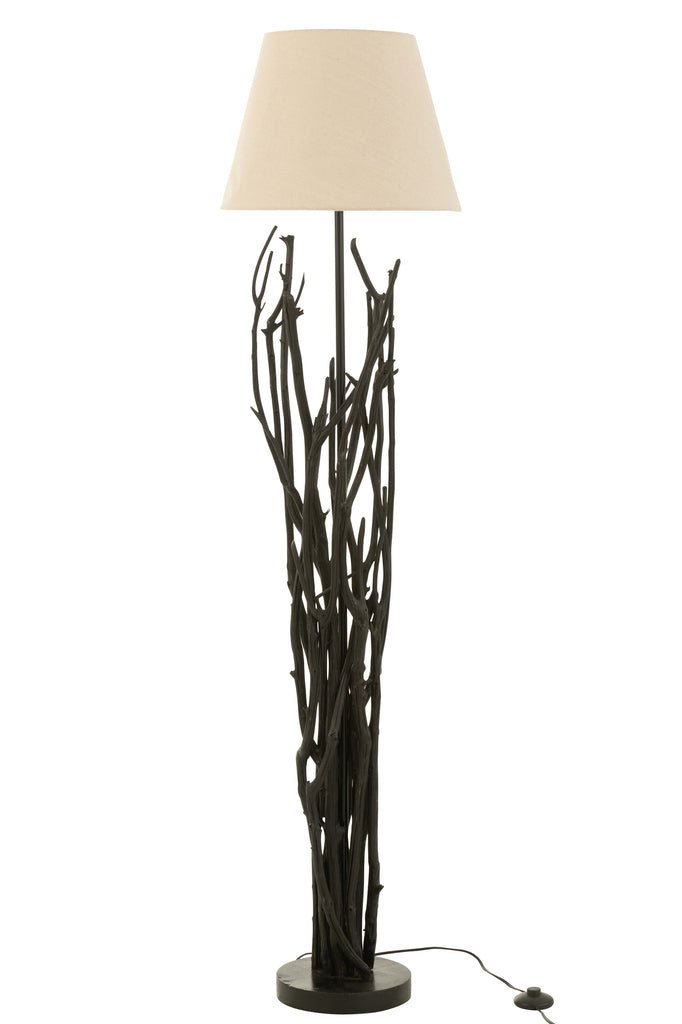 Staande-lamp-Kastanjehout-Zwart-170-cm