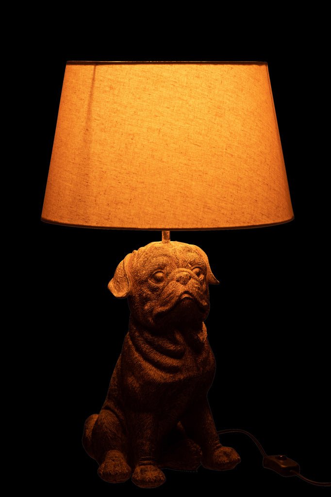 Bruine-Hond-Lamp-Tafel