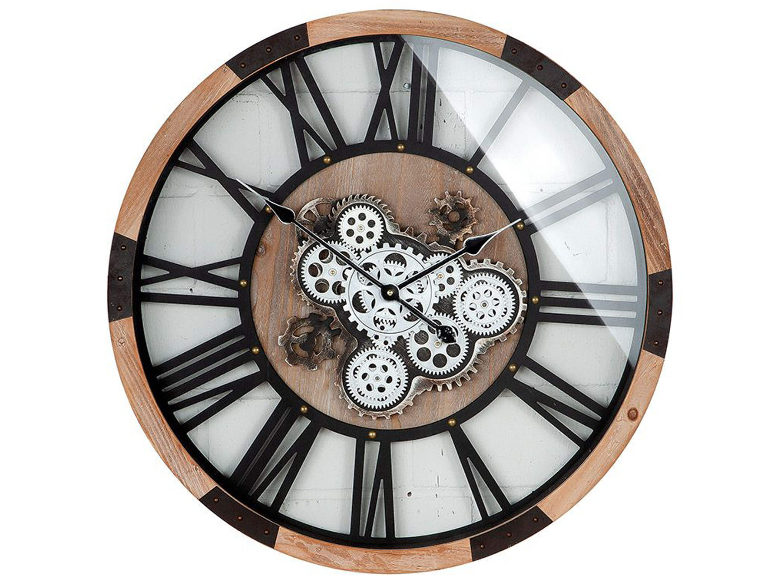 Orologio da parete &quot;Metal&quot; nero / marrone | diametro 67,5 cm