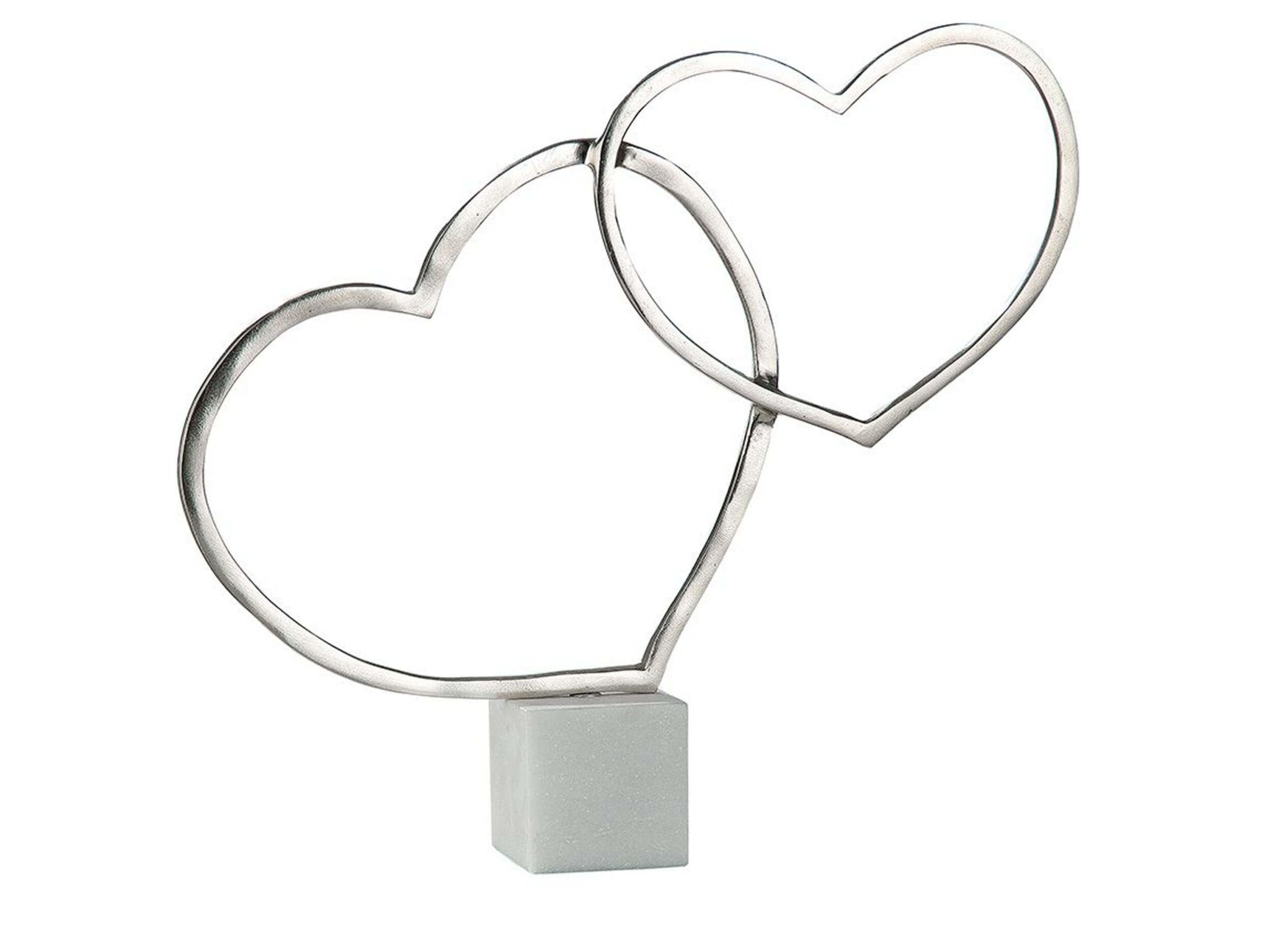 Aluminium hart in hart beeld - Zilver | Heart in heart | H. 47,5 cm