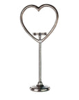 Aluminium kaarshouder - Zilver | Heart | H. 63 cm