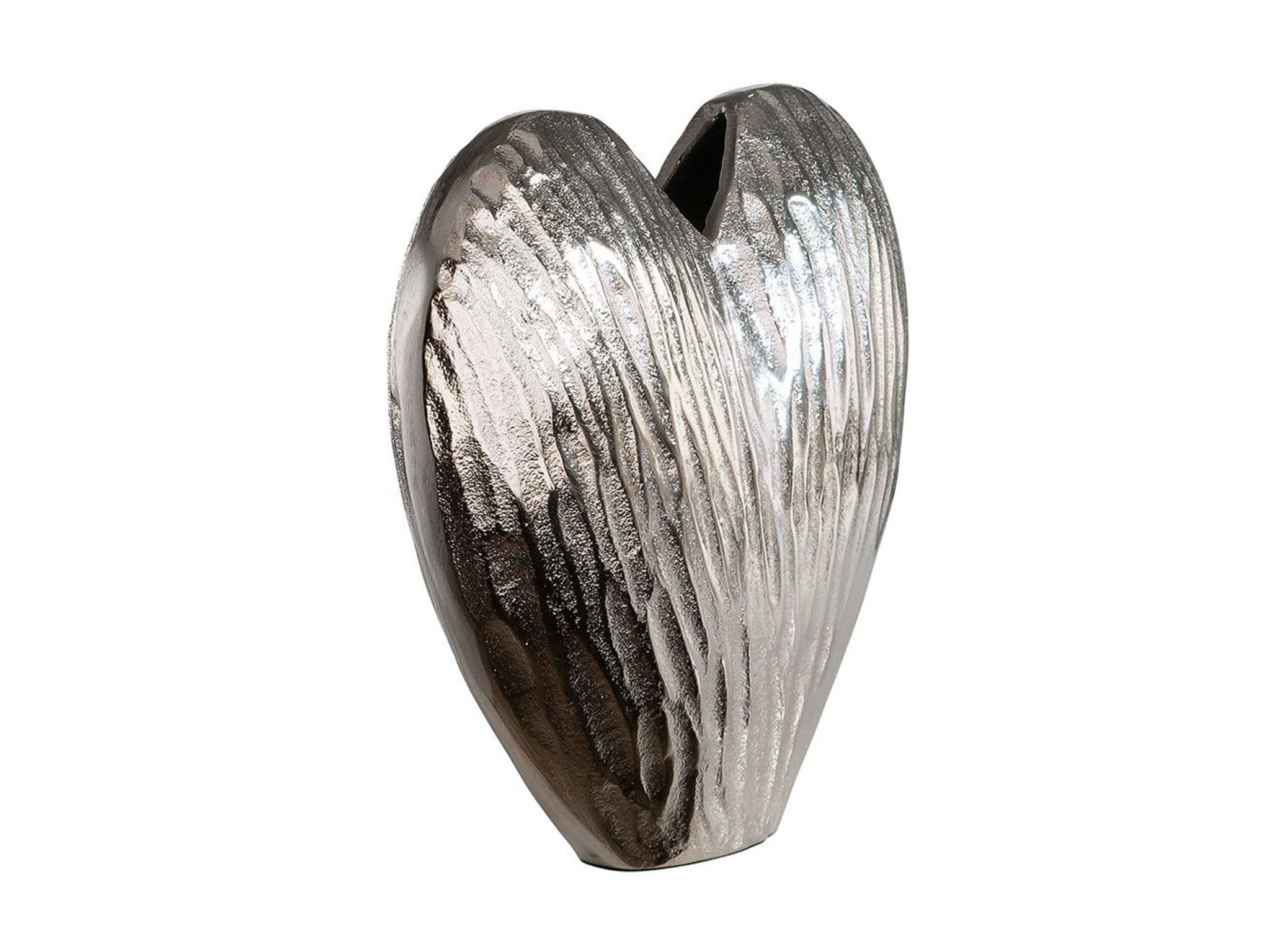 Zijaanzicht van de Heart Aluminium decoratieve vaas in hartvorm