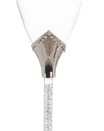 Champagneglas voor bruidspaar met verzilverde steel en stras