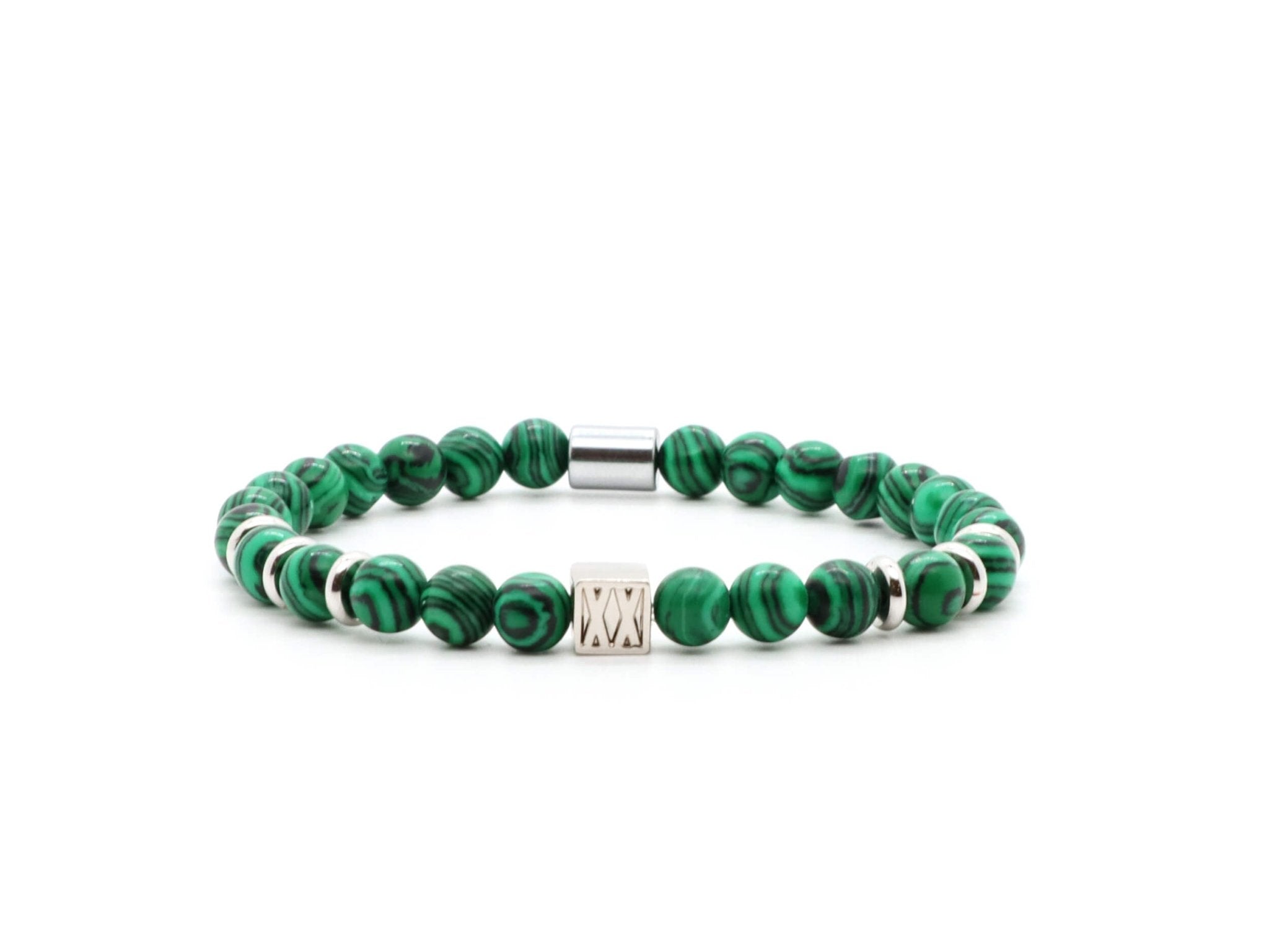 Ladies bracelet with 6 mm Malachite beads | Natural stone