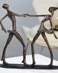 Antiek bronzen beeld van dansende man en vrouw - 36 cm