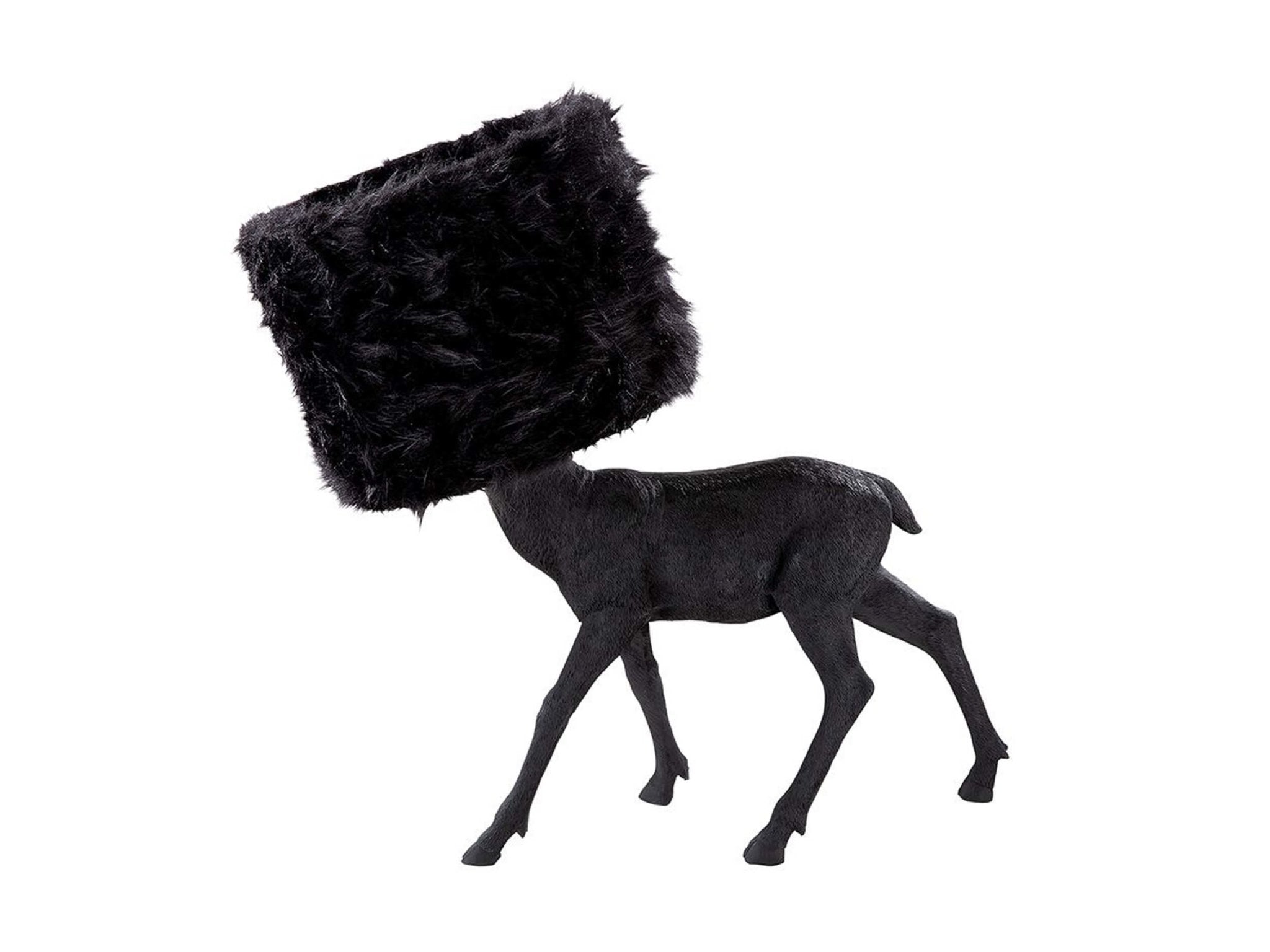 Abstracte Hert tafellamp - Zwart | Black deer | H.56 cm