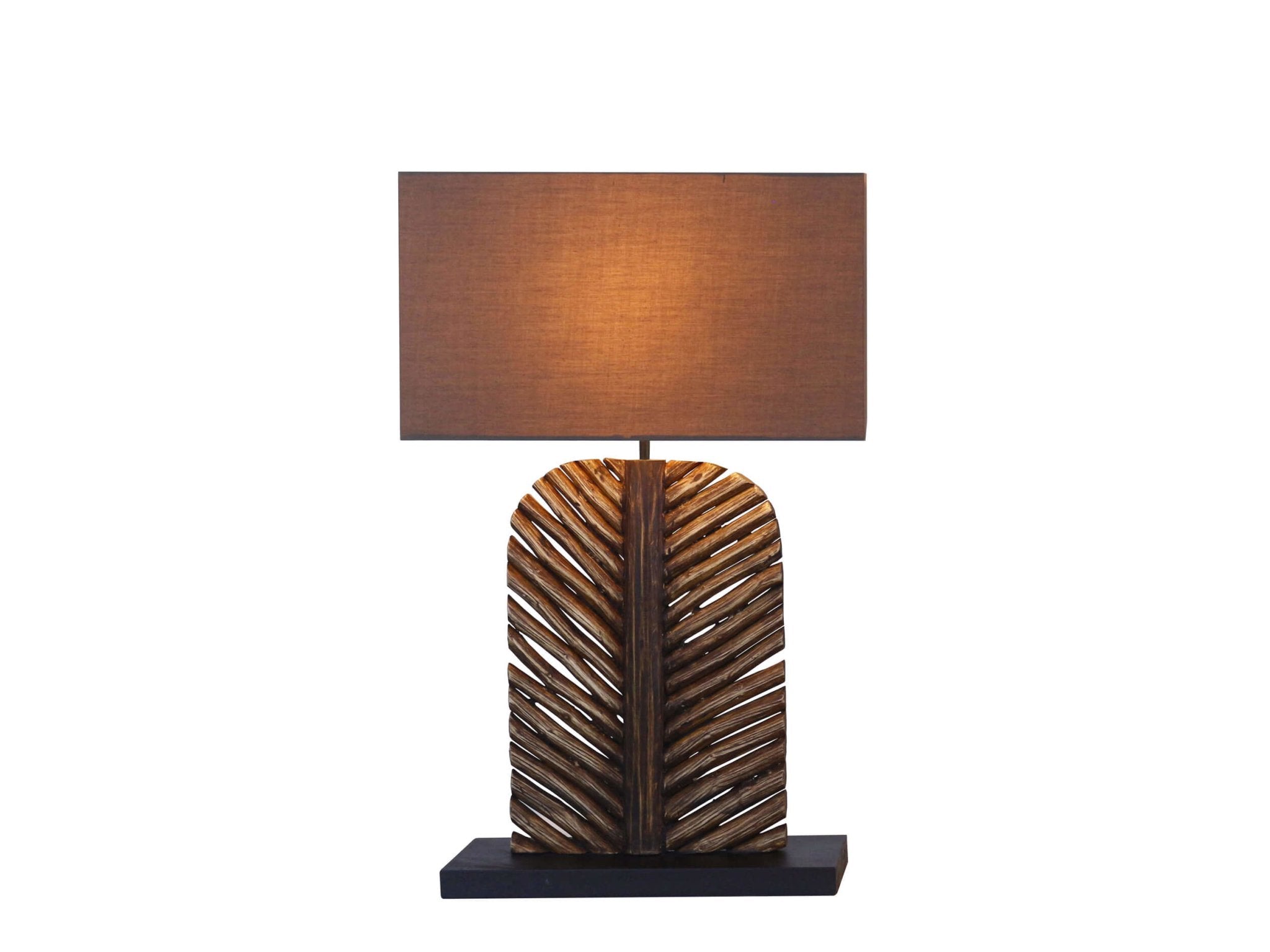 Deco lamp "Foglia" hout | H. 63 cm