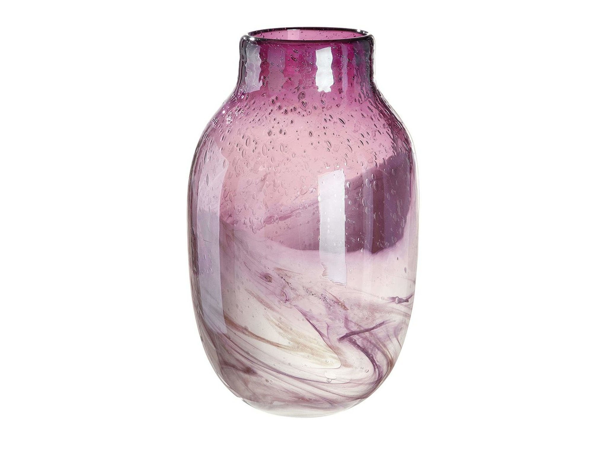 Glaskunst tafelvaas in paars en roze | Porpora | H. 27 cm | Glass Art