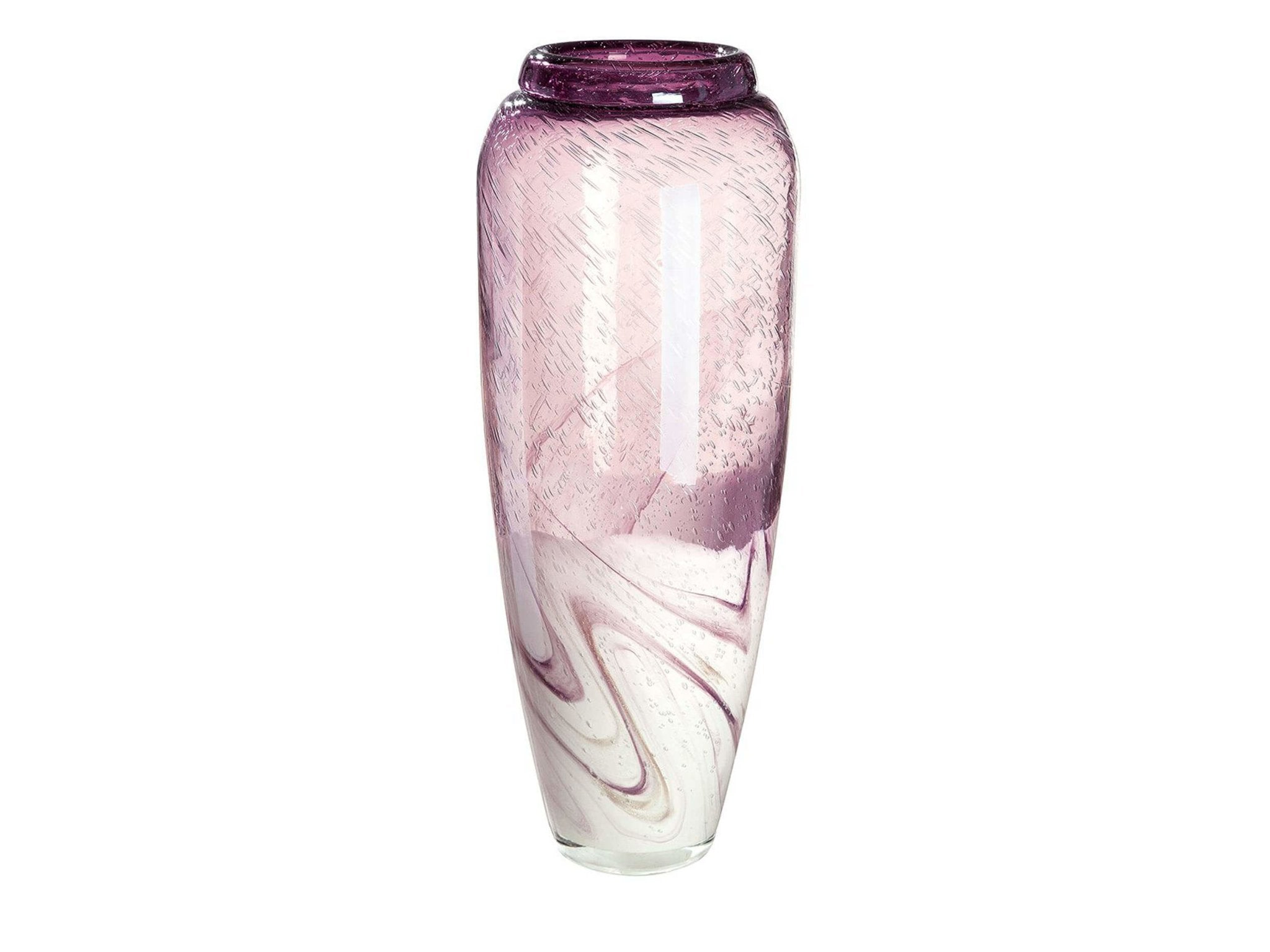 Glaskunst tafelvaas in paars en roze | Porpora | H. 45 cm | Glass Art