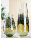 Groene glaskunst vazen in 2 maten met patroon