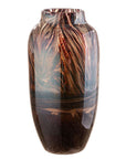 Glass art glaskunst vaas in bruin 37 cm hoog
