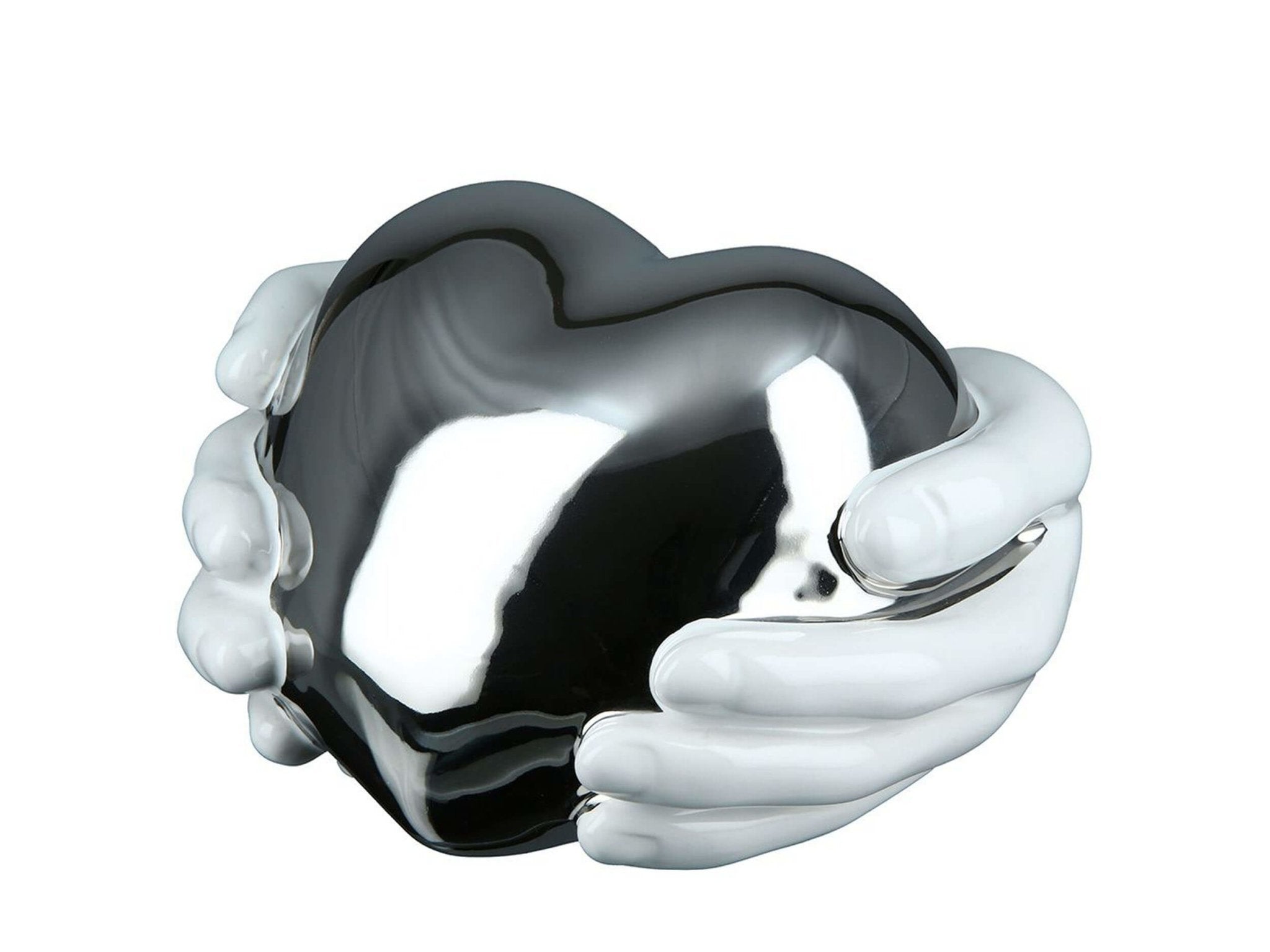 Hart in handen beeldje - Zilver | Heart | H. 10 cm